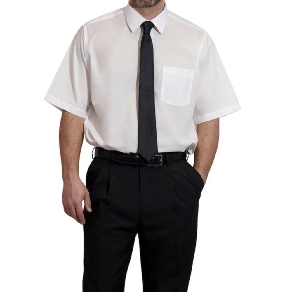 Neil Allyn Short Sleeve Dress Shirt Mens 3XL White Button Down Professional Work